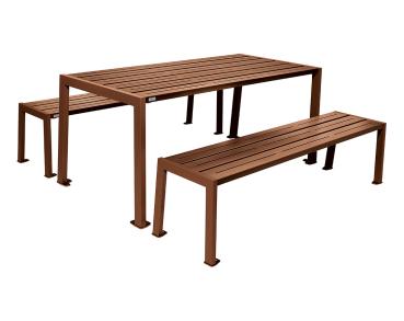 Sitzgruppe Silaos® aus Stahl Farbe:Rost Korten Effekt|Struktur:Tisch