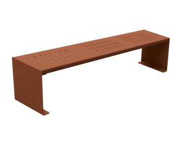 Sitzbank ohne Rückenlehne Kube. Stahl