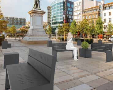 Sitzbank Kube. aus Stahl