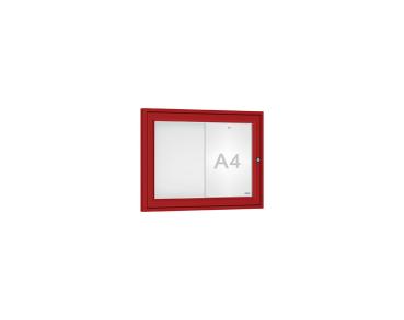 Schaukasten Tradition Farbe:RAL 3004|Abmessungen:2 A4 - B 550 x H 400 mm