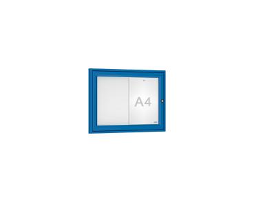 Schaukasten Tradition Farbe:RAL 5010|Abmessungen:2 A4 - B 550 x H 400 mm