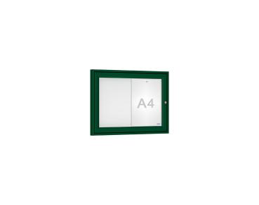 Schaukasten Tradition Farbe:RAL 6005|Abmessungen:2 A4 - B 550 x H 400 mm