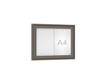 Schaukasten Tradition Farbe:Procity grau|Abmessungen:2 A4 - B 550 x H 400 mm