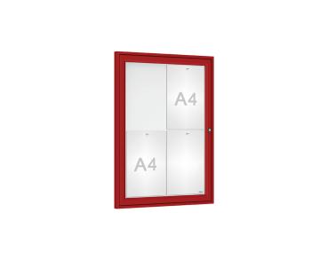 Schaukasten Tradition Farbe:RAL 3004|Abmessungen:4 A4 - B 550 x H 750 mm