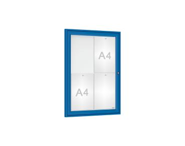 Schaukasten Tradition Farbe:RAL 5010|Abmessungen:4 A4 - B 550 x H 750 mm