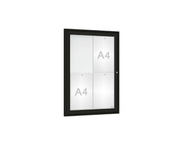 Schaukasten Tradition Farbe:RAL 9005|Abmessungen:4 A4 - B 550 x H 750 mm