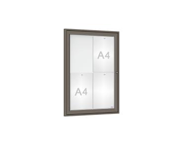 Schaukasten Tradition Farbe:Procity grau|Abmessungen:4 A4 - B 550 x H 750 mm
