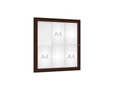 Schaukasten Tradition Farbe:RAL 8017|Abmessungen:6 A4 - B 750 x H 750 mm