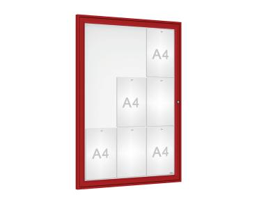 Schaukasten Tradition Farbe:RAL 3004|Abmessungen:9 A4 - B 750 x H 1050 mm