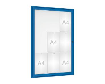 Schaukasten Tradition Farbe:RAL 5010|Abmessungen:9 A4 - B 750 x H 1050 mm
