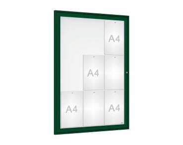 Schaukasten Tradition Farbe:RAL 6005|Abmessungen:9 A4 - B 750 x H 1050 mm