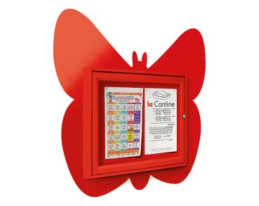 Thematischer Schaukästen Farbe:RAL 3020|Struktur:Dekoration "Schmetterling"