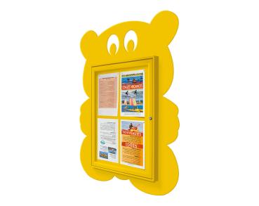Thematischer Schaukästen Farbe:RAL 1021|Struktur:Dekoration "Teddybär"