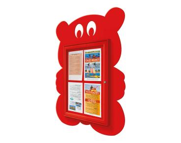 Thematischer Schaukästen Farbe:RAL 3020|Struktur:Dekoration "Teddybär"