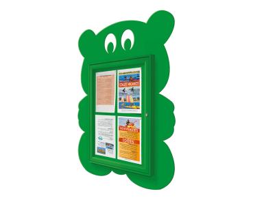 Thematischer Schaukästen Farbe:RAL 6018|Struktur:Dekoration "Teddybär"