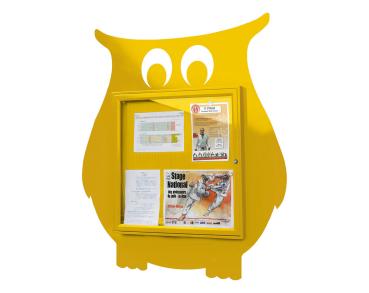 Thematischer Schaukästen Farbe:RAL 1021|Struktur:Dekoration "Eule"