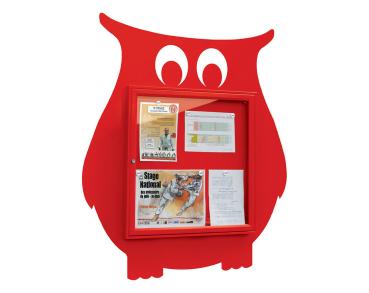 Thematischer Schaukästen Farbe:RAL 3020|Struktur:Dekoration "Eule"