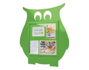 Thematischer Schaukästen Farbe:RAL 6018|Struktur:Dekoration "Eule"