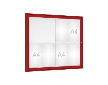 Schaukasten Tradition Farbe:RAL 3004|Abmessungen:8 A4 - B 980 x H 830 mm