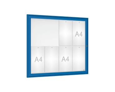 Schaukasten Tradition Farbe:RAL 5010|Abmessungen:8 A4 - B 980 x H 830 mm