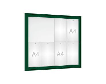 Schaukasten Tradition Farbe:RAL 6005|Abmessungen:8 A4 - B 980 x H 830 mm