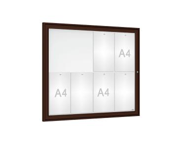 Schaukasten Tradition Farbe:RAL 8017|Abmessungen:8 A4 - B 980 x H 830 mm