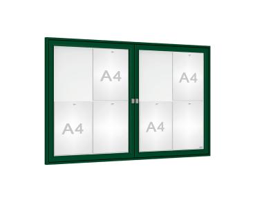 Schaukasten Tradition Farbe:RAL 6005|Abmessungen:8 A4 - B 1200 x H 750 mm