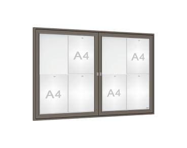 Schaukasten Tradition Farbe:Procity grau|Abmessungen:8 A4 - B 1200 x H 750 mm