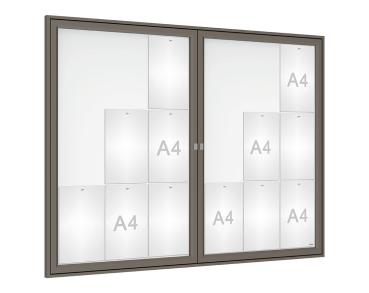 Schaukasten Tradition Farbe:Procity grau|Abmessungen:18 A4 - B 1400 x H 1050 mm