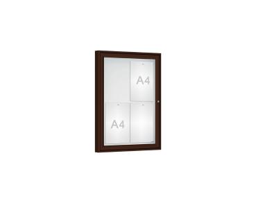 Schaukasten Klassik Farbe:RAL 8017|Verglasung:Plexichocs|Abmessungen:4 A4 - B 550 x H 750 mm
