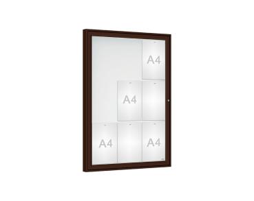 Schaukasten Klassik Farbe:RAL 8017|Verglasung:Plexichocs|Abmessungen:9 A4 - B 750 x H 1050 mm