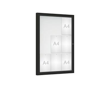 Schaukasten Klassik Farbe:RAL 9005|Verglasung:Plexichocs|Abmessungen:9 A4 - B 750 x H 1050 mm