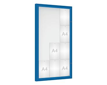 Schaukasten Klassik Farbe:RAL 5010|Verglasung:Securitglas|Abmessungen:12 A4 – B 750 x H 1350 mm