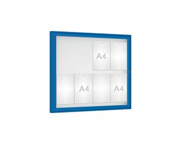 Schaukasten Klassik Farbe:RAL 5010|Verglasung:Securitglas|Abmessungen:8 A4 - B 980 x H 830 mm