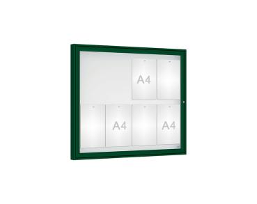 Schaukasten Klassik Farbe:RAL 6005|Verglasung:Securitglas|Abmessungen:8 A4 - B 980 x H 830 mm