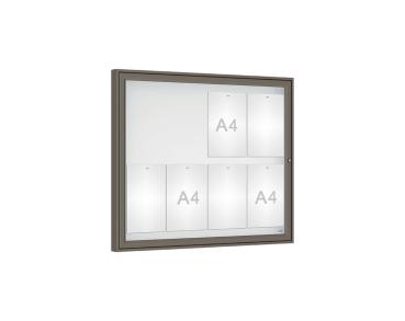 Schaukasten Klassik Farbe:Procity grau|Verglasung:Securitglas|Abmessungen:8 A4 - B 980 x H 830 mm