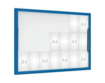 Schaukasten Klassik Farbe:RAL 5010|Verglasung:Securitglas|Abmessungen:21 A4 - B 1600 x H1130 mm
