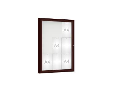 Schaukasten 1000 Farbe:RAL 8017|Verglasung:Plexichocs|Abmessungen:9 A4 - B 750 x H 1000 mm