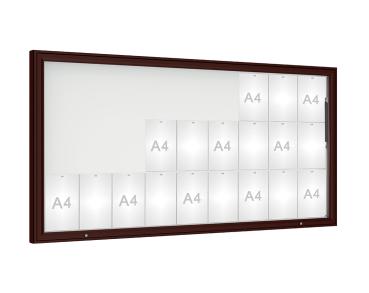 Schaukasten 1000 Farbe:RAL 8017|Verglasung:Plexichocs|Abmessungen:27 A4 - B 2010 x H 1000 mm
