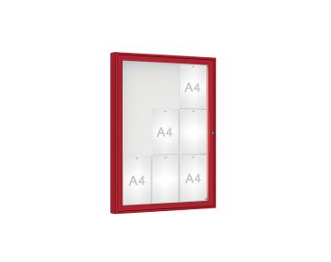 Schaukasten 1000 Farbe:RAL 3004|Verglasung:Securitglas|Abmessungen:9 A4 - B 750 x H 1000 mm