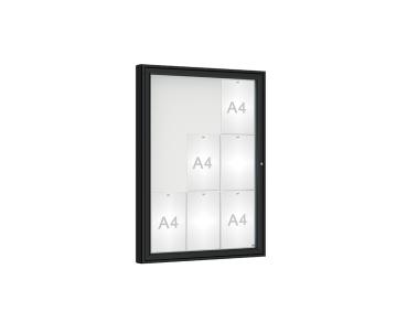 Schaukasten 1000 Farbe:RAL 9005|Verglasung:Securitglas|Abmessungen:9 A4 - B 750 x H 1000 mm