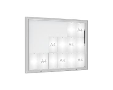 Schaukasten 1000 Farbe:Silber eloxiert|Verglasung:Securitglas|Abmessungen:18 A4 - B 1350 x H 1000 mm