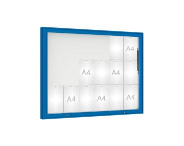 Schaukasten 1000 Farbe:RAL 5010|Verglasung:Securitglas|Abmessungen:18 A4 - B 1350 x H 1000 mm