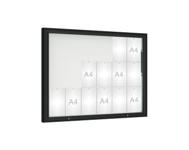Schaukasten 1000 Farbe:RAL 9005|Verglasung:Securitglas|Abmessungen:18 A4 - B 1350 x H 1000 mm