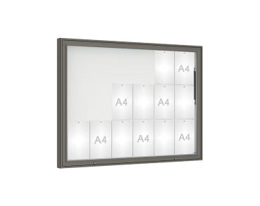 Schaukasten 1000 Farbe:Procity grau|Verglasung:Securitglas|Abmessungen:18 A4 - B 1350 x H 1000 mm