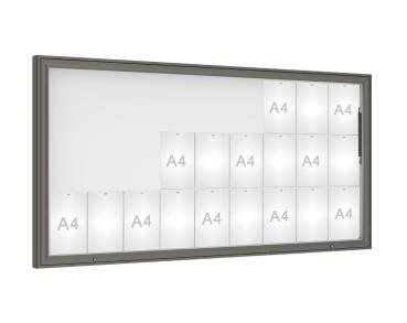 Schaukasten 1000 Farbe:Procity grau|Verglasung:Securitglas|Abmessungen:27 A4 - B 2010 x H 1000 mm