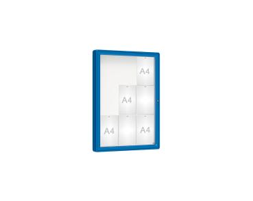 Schaukasten 2000 Farbe:RAL 5010|Verglasung:Plexichocs|Abmessungen:9 A4 - B 750 x H 1000 mm