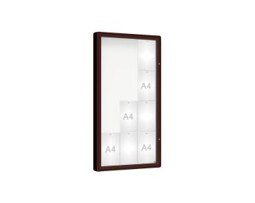 Schaukasten 2000 Farbe:RAL 8017|Verglasung:Securitglas|Abmessungen:12 A4 - B 750 x H 1350 mm