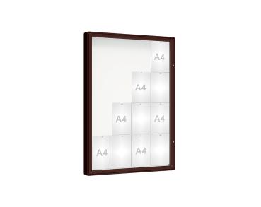 Schaukasten 2000 Farbe:RAL 8017|Verglasung:Securitglas|Abmessungen:16 A4 - B 1000 x H 1350 mm