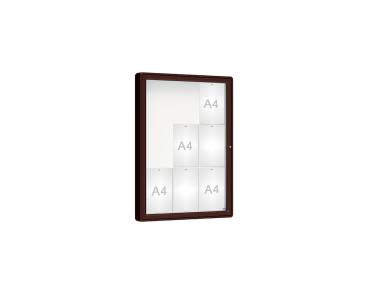 Schaukasten 2000 Farbe:RAL 8017|Verglasung:Securitglas|Abmessungen:9 A4 - B 750 x H 1000 mm